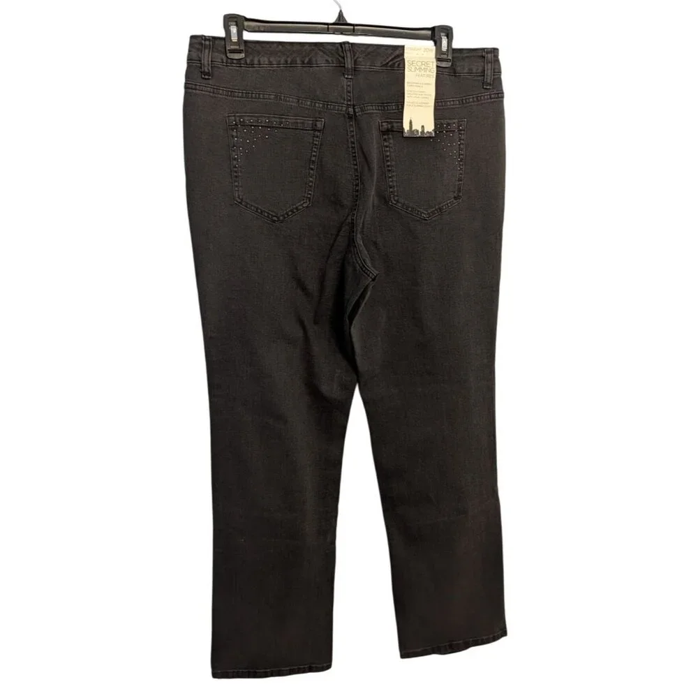 Jones New York Womens Graphite Straight Leg Jeans 20W Regular Secret Slimming Fe - Picture 11 of 14